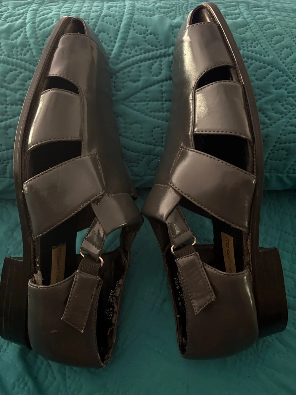 Men’s Gray Leather Fisherman Sandals